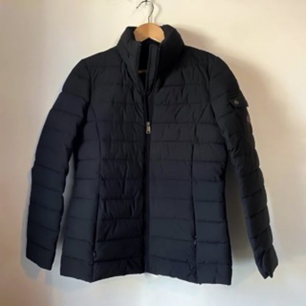 Ralph Lauren Black Down Puffer Jacket Zip Hooded, Women's Size Medium